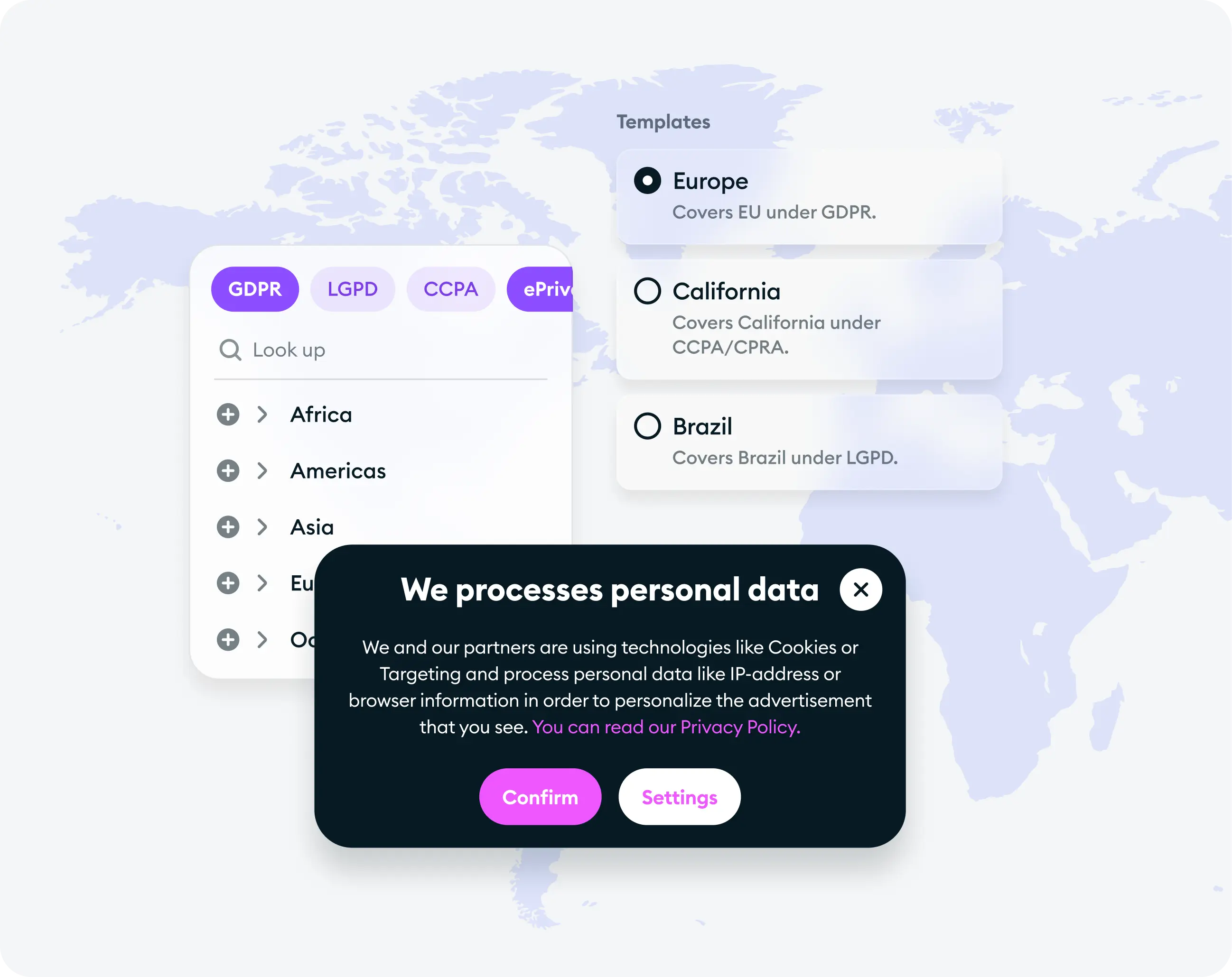 No-code, customizable consent management solution for GDPR, CCPA, and more