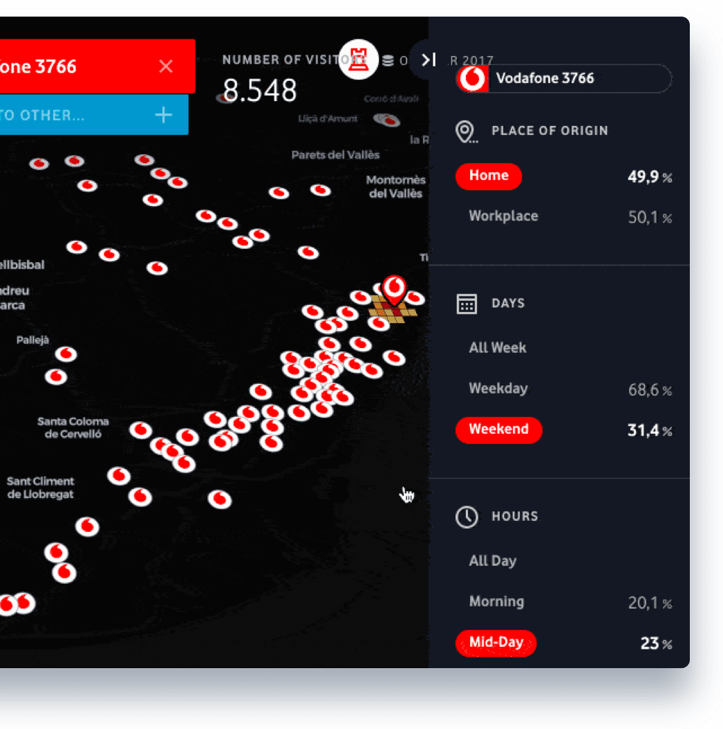 A screenshot of a map dashboard