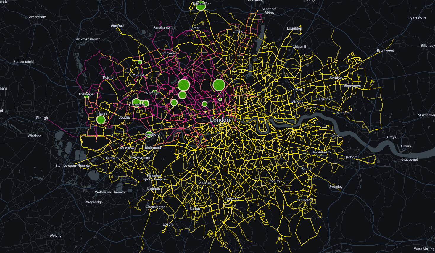 Public Transport Routes and Depots
